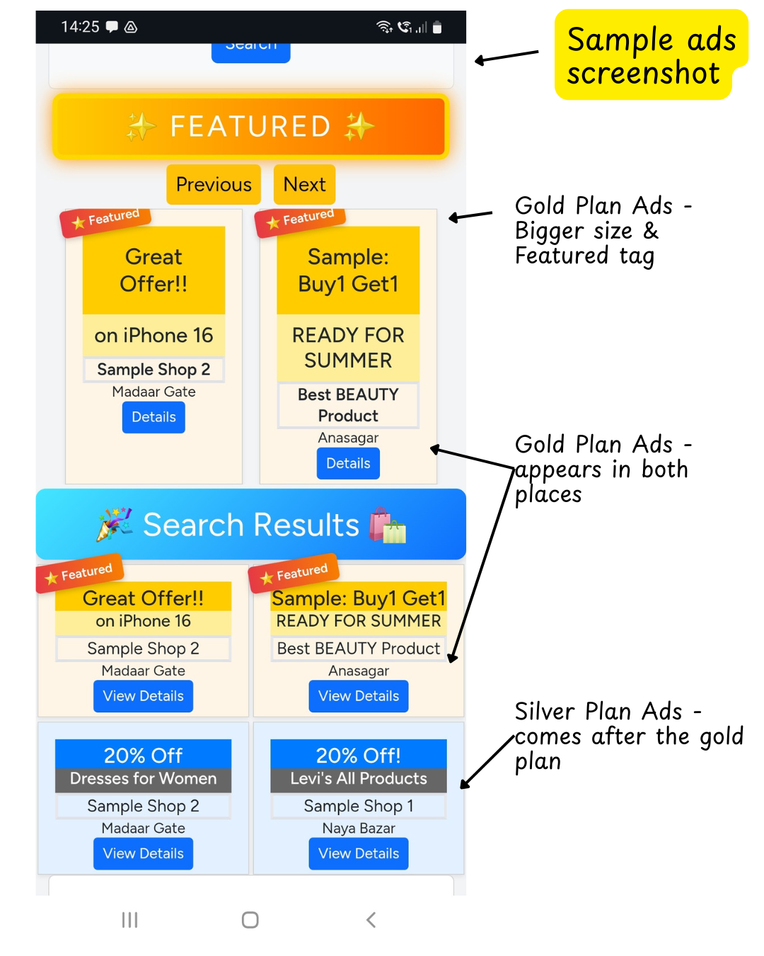 Ad preview on mobile
